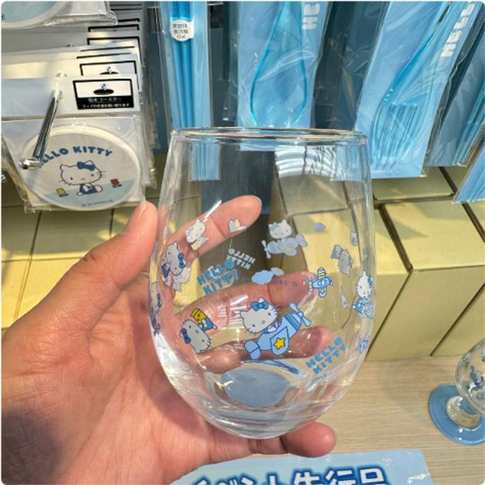 Hello Kitty Glass Mug Blue