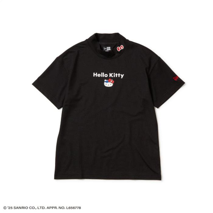 Golf - Women's Short Sleeve Mid Neck T -shirt Hello Kitty Black. Size S Bust 92 Cm, Size M Bust 96 Cm, Size L Bust 100 Cm
