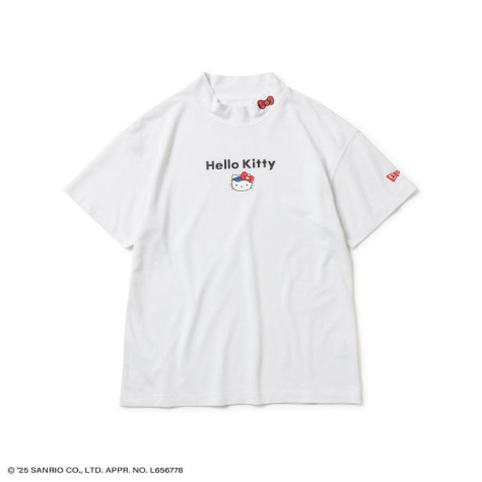 Golf - Women's Short Sleeve Mid Neck T -shirt Hello Kitty White. Size S Bust 92 Cm, Size M Bust 96 Cm, Size L Bust 100 Cm