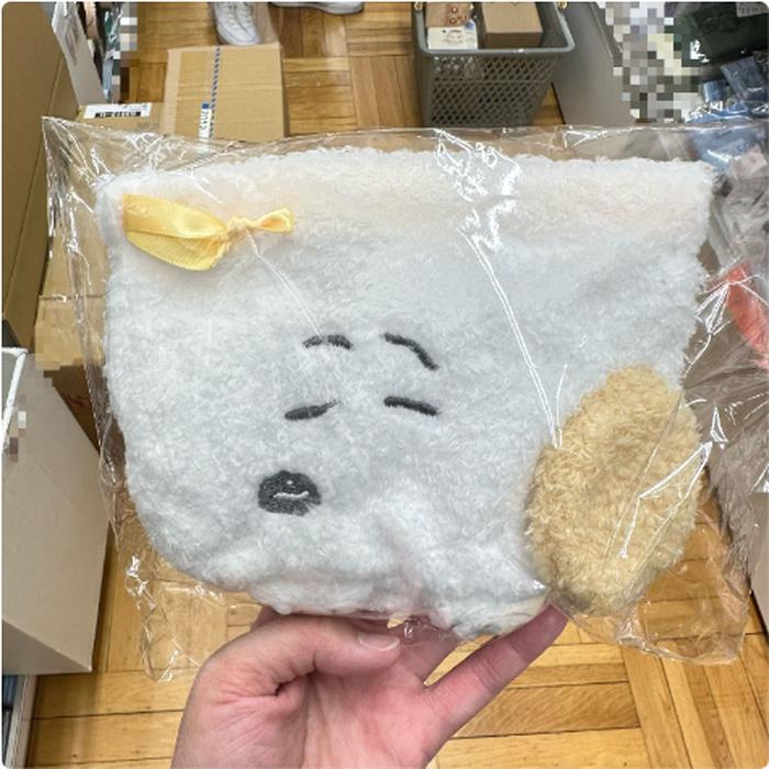 Snoopy Beige Sleep Fluffy Pouch