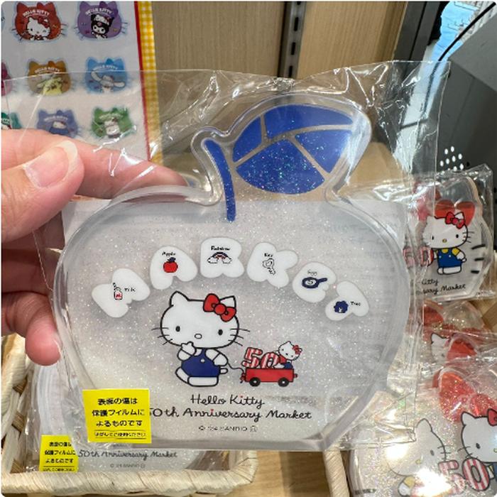 Hello Kitty Glitter Acrylic Stand Apple Shape