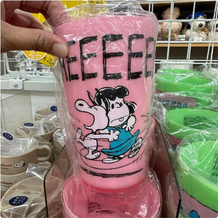 Melamine Cup Thick Snoopy Pink