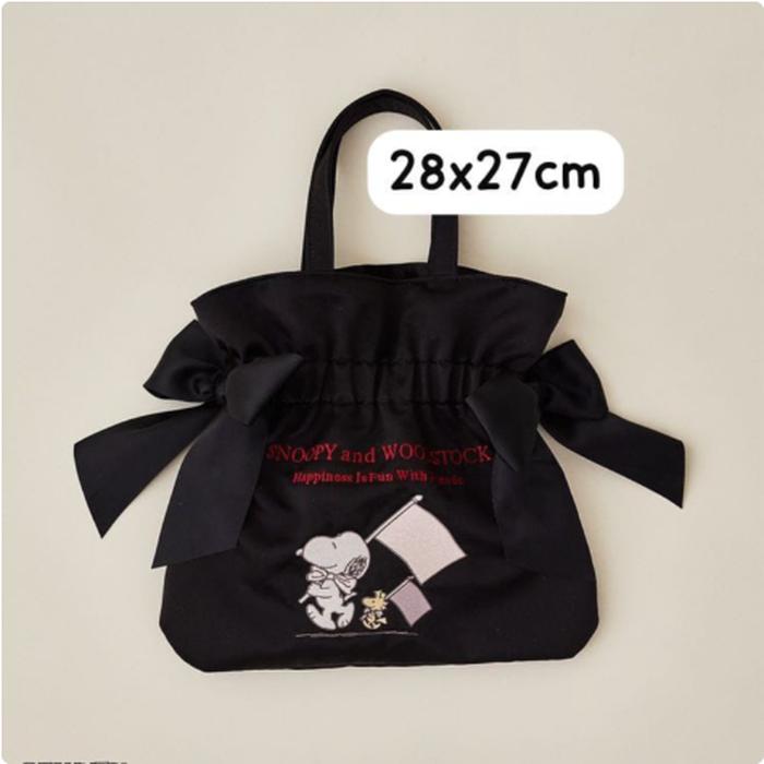 Tote Bag Black Black MDF X Snoopy