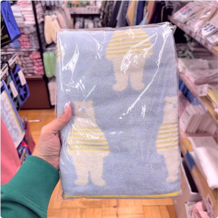 Bath Towel Imabari Japan Motif Animal Bear Blue
