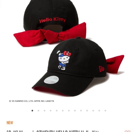 [3/15/2025-09:09-700] Golf - Women Size M/L Ribbon Black Hello Kitty X Era Cap 