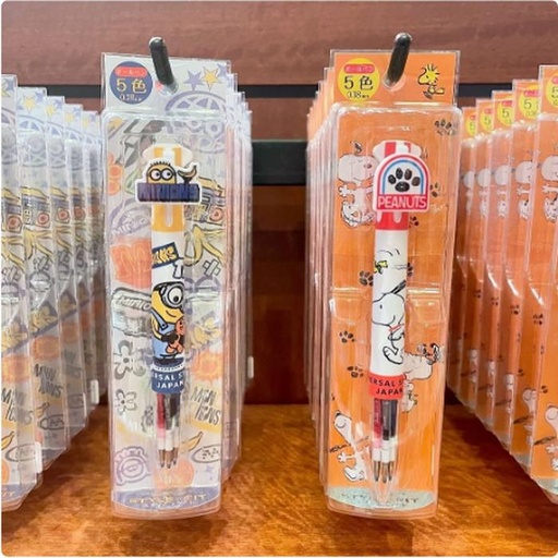[11/7/2024-09:23-310] Snoopy / minion ballpoints 5 colors usj