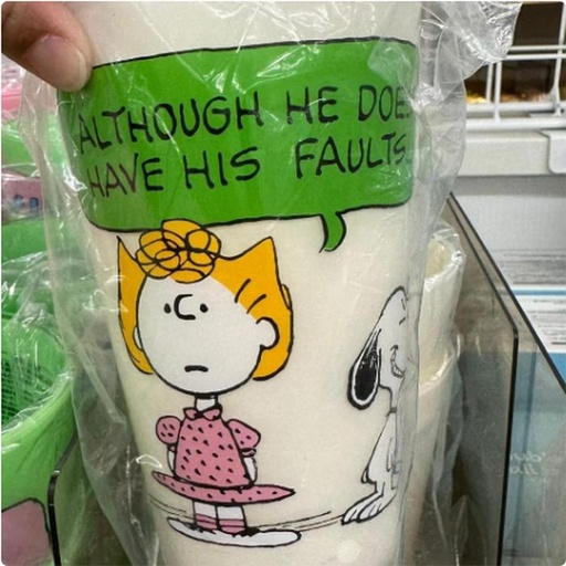 [1/25/2025-14:21-230] Snoopy White Thick Melamine Cup